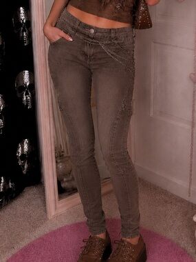 Vintage Cargo Jeans in Olive Brown - CAbi petite Size 4